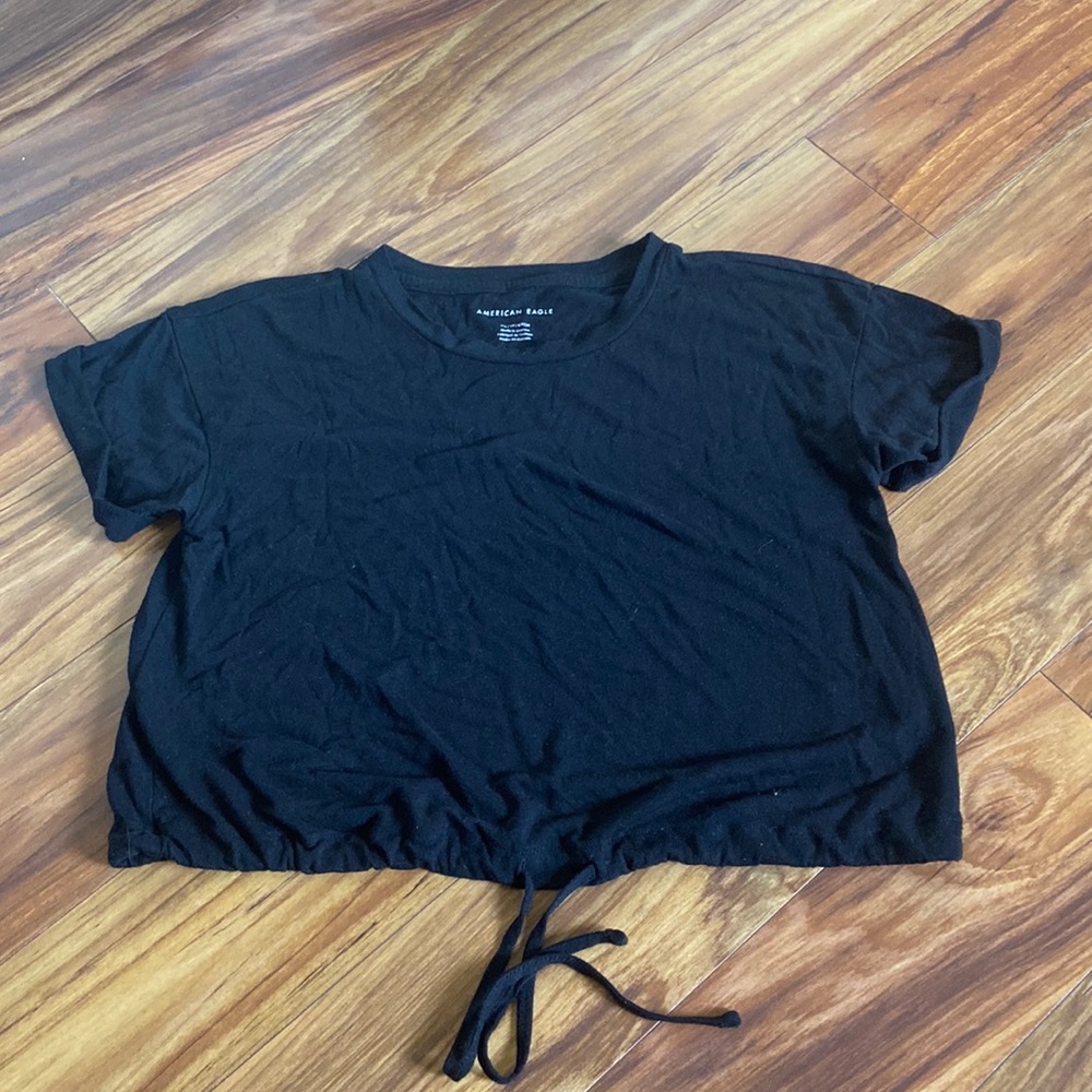 Cropped American eagle t shit with adjustable strings